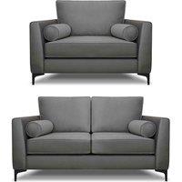 Modern Home Ezra 2 Seater Lovechair Set Steel, Grey