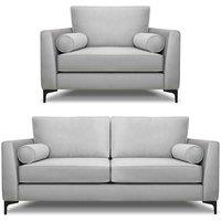 Modern Home Ezra 3 Seater Lovechair Set Silver, Grey