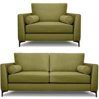 Modern Home Ezra 3 Seater Lovechair Set Khaki, Green