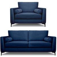 Modern Home Ezra 3 Seater Lovechair Set Navy