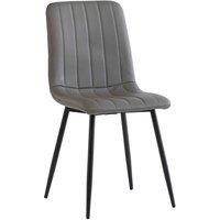 World Furniture Set Of 6 Grey PU Dining Chair, Grey