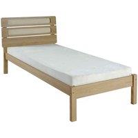 Seconique Santana 3' Single Bed - Light Oak Rattan Effect, Brown