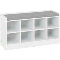 Seconique Portland Shoe Bench - White Steel Fabric, Multi