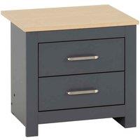Seconique Portland 2 Drawer Bedside - Grey Oak Effect, Multi