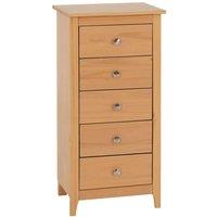Seconique Oslo 5 Drawer Narrow Chest - Antique Pine, Brown