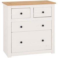 Seconique Panama 2 2 Drawer Chest - White Natural Wax, Multi