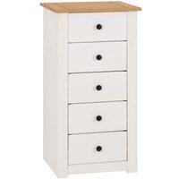 Seconique Panama 5 Drawer Chest - White Natural Wax, Multi
