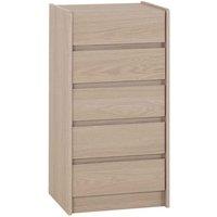 Seconique Paris 5 Drawer Chest - Smoked Ash Effect, Multi