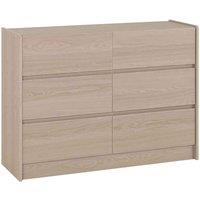 Seconique Paris 6 Drawer Chest - Smoked Ash Effect, Multi