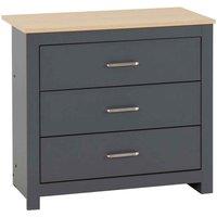 Seconique Portland 3 Drawer Chest - Grey Oak Effect, Multi
