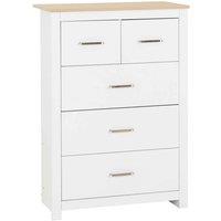 Seconique Portland 3 2 Drawer Chest - White Oak Effect, Multi