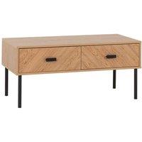 Seconique Leon 2 Drawer Coffee Table - Medium Oak Effect, Brown