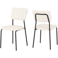 Seconique Sheldon Dining Chair x4 Per Box - Ivory Boucle Fabric, Cream