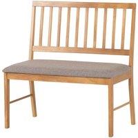 Seconique Austin Dining Bench - Oak Effect Grey Fabric, Multi