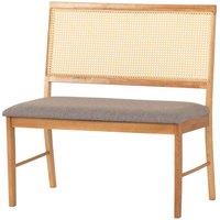 Seconique Ellis Dining Bench - Oak Effect Grey Fabric, Multi