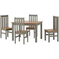 Seconique Ludlow 1 4 Dining Set - Green Oak Effect, Multi