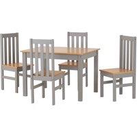 Seconique Ludlow 1 4 Dining Set - Grey Oak Effect, Grey