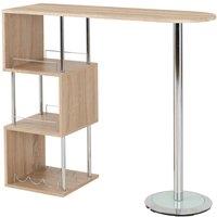 Seconique Charisma Home Bar Table - Light Sonoma Oak Chrome, Brown