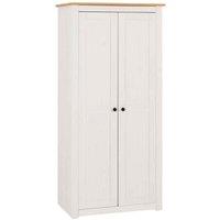 Seconique Panama 2 Door Wardrobe - White Natural Wax, Multi
