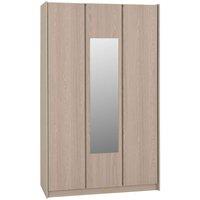 Seconique Paris 3 Door Mirrored Wardrobe - Smoked Ash Effect, Multi