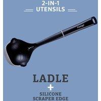 Prestige 2-in-1 Kitchen Tools Ladle With Silicone Edge - Grey, Black