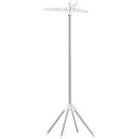 Songmics Clothes Drying Rack With 3 Rotatable Arms For Hangers,white And Silver, Silver