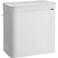 Songmics Laundry Hamper With Lid 150 L cloud White