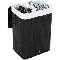 Songmics 72L Foldable Laundry Hamper With 3 Handles black, Black