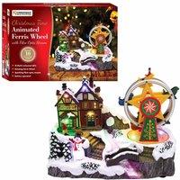 The Christmas Workshop Led Christmas Village With Revolving Ferris Wheel, Multi