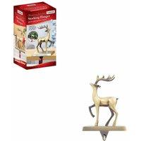 The Christmas Workshop Reindeer Stocking Hanging Hook- Antique Gold, Gold