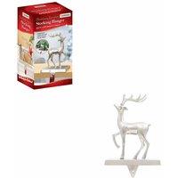 The Christmas Workshop Reindeer Stocking Hanging Hook-silver, Silver