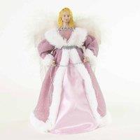 The Christmas Workshop 12inch Pink & White Tree Top Angel, Pink