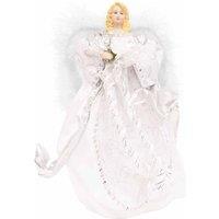 The Christmas Workshop 12 2 White & Silver Tree Top Angel, White