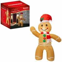 The Christmas Workshop 4Ft Inflatable Gingerbread Man, Orange