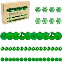 The Christmas Workshop 50Pk Shatterproof Baubles - Green, Green