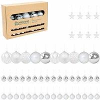 The Christmas Workshop 50Pk Shatterproof Baubles - Silver, Silver