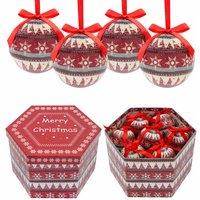 The Christmas Workshop 14Pc Nordic Decoupage Baubles, Red
