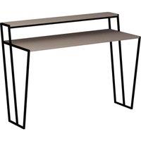 FWStyle Pal Modern Study Desk Mocha Grey With Monitor Stand Width 124Cm, Brown