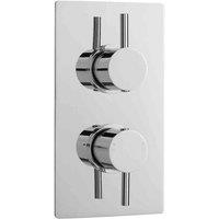 nuie Round Showers Twin Thermostatic Shower Valve - Chrome, Silver
