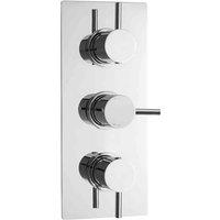 nuie Round Showers Triple Thermostatic Shower Valve - Chrome, Silver