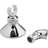 nuie Shower Accessories Wall Bracket & Elbow - Chrome, Silver