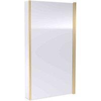 nuie L-Shaped Hinged Bath Screen with Fixed Return 6mm - Brown, Brown