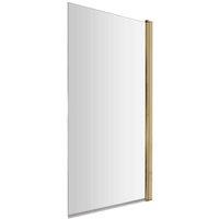 nuie Square 6mm Toughened Safety Glass Shower Bath Screen - Brown, Brown