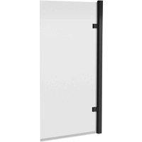 nuie Square 8mm Toughened Safety Glass Hinged Shower Bath Screen - Black, Black