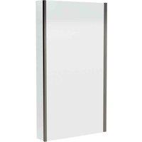 nuie Square Fixed Bath Screen with Fixed Return - 6mm - Silver, Silver