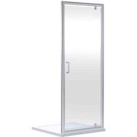 nuie Rene 1900 x 900mm Pivot Shower Door - Chrome, Silver