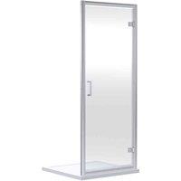 nuie Rene 1900 x 800mm Hinged Shower Door - Chrome, Silver