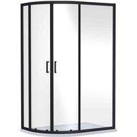 nuie Rene 1900 x 800 x 800mm Quandrant Shower Enclosure - Black, Black