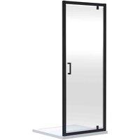 nuie Rene 1900 x 800mm Pivot Shower Door - Black, Black