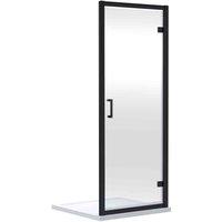 nuie Rene 1900 x 800mm Hinged Shower Door - Black, Black